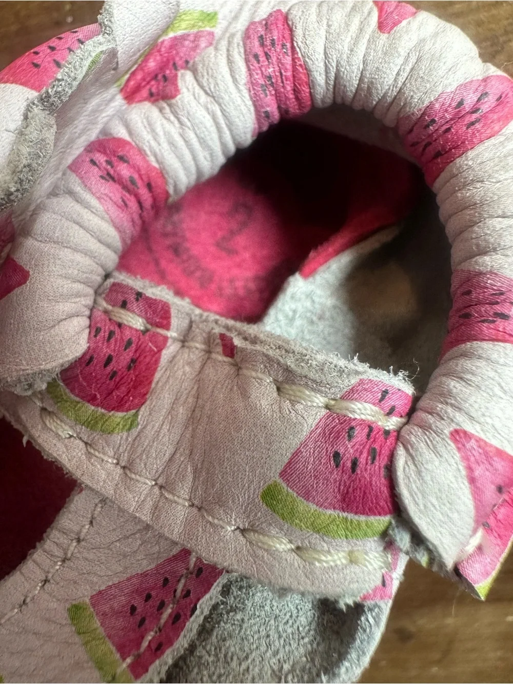 Freshly Picked Pink Strawberry Print Mary Jane Baby Shoes